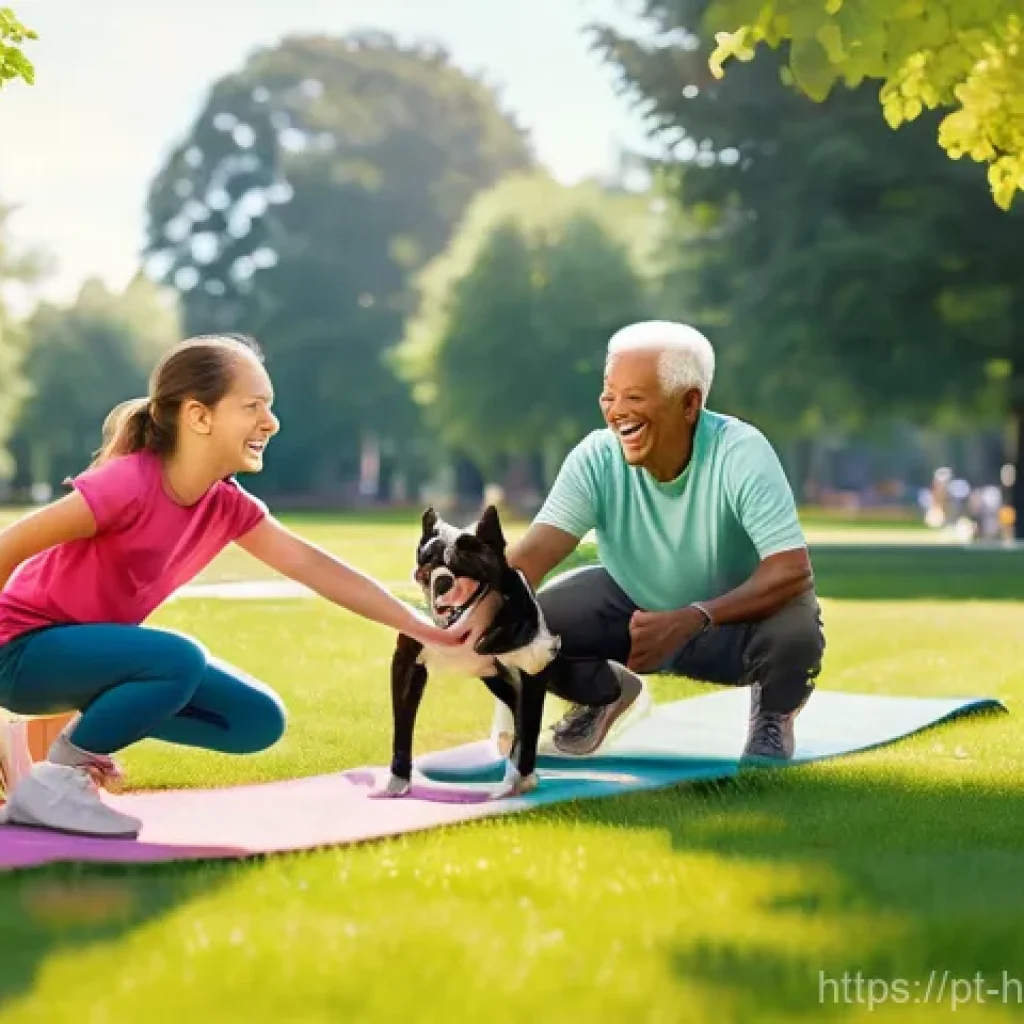 건강코칭 사례별 문제 해결 방식 - **Prompt:** A diverse group of people, spanning various ages and body types, joyfully engaging in di...