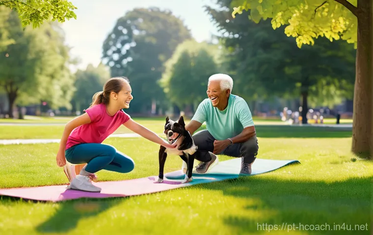 건강코칭 사례별 문제 해결 방식 - **Prompt:** A diverse group of people, spanning various ages and body types, joyfully engaging in di...