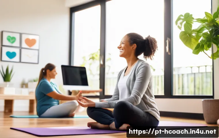 건강코칭 프로그램 홍보 방법 - Discovering Your Audience: The Heart of Coaching**
**Prompt:** A vibrant, brightly lit image depict...