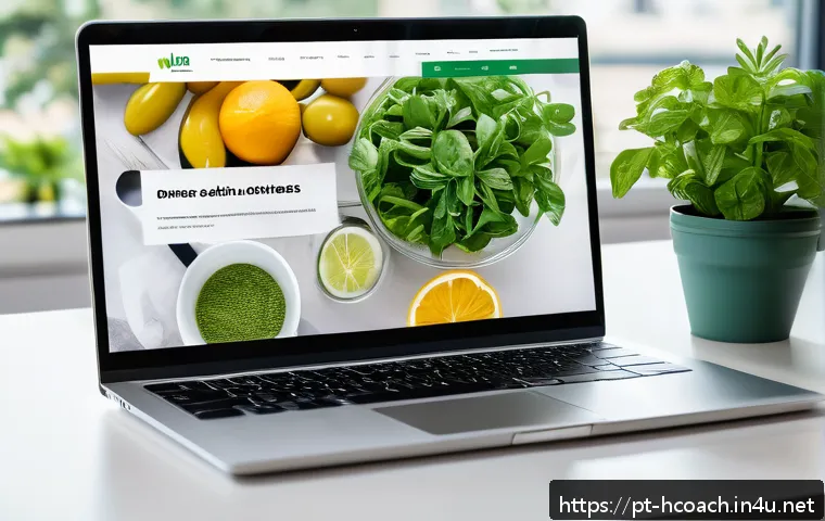건강코칭 신규 고객 확보 방법 - A modern, sleek digital workspace featuring a health coach’s website displayed on a laptop and smart...
