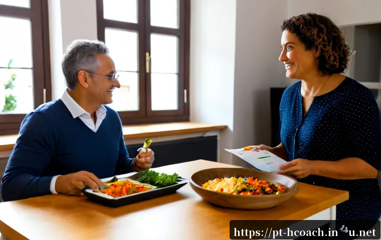 Home 17 건강코칭 고객별 맞춤형 프로그램 - Photorealistic personalized health coaching consultation in a bright modern wellness studio in Lisbo...